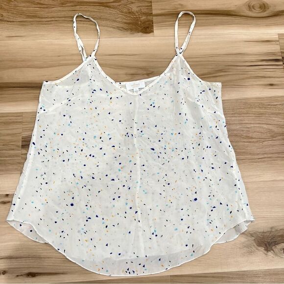 Wilfred 100% Silk Semi Sheer Confetti Tank Top Women’s Small - Picture 1 of 3